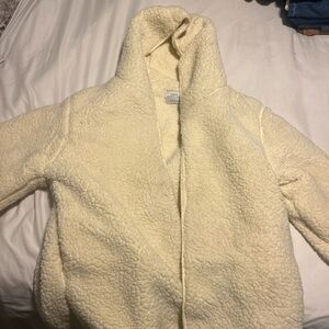 Urban Outfitters Cream Teddy Jacket Plush Fleece
